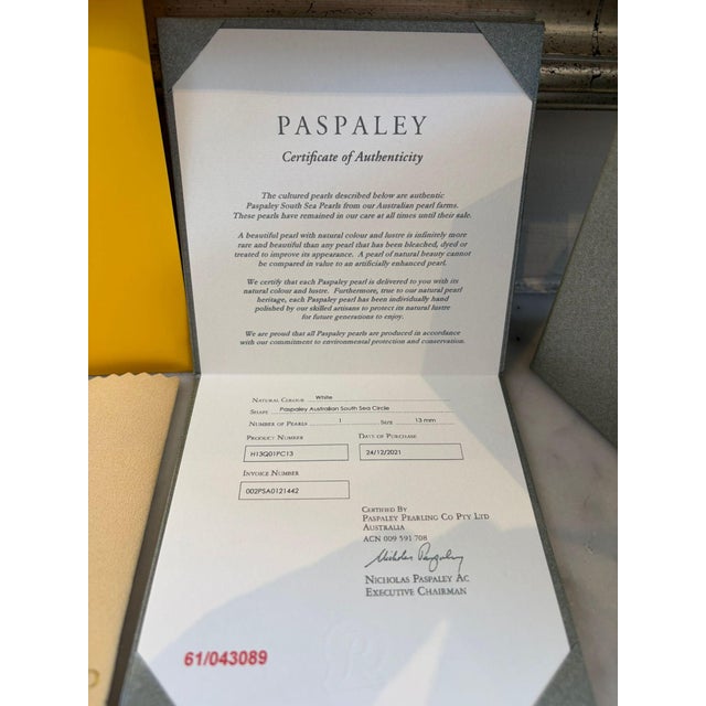 Paspaley 18ct Yellow Gold Lavalier Necklace With 13mm Circle Pearl For Sale - Image 9 of 12