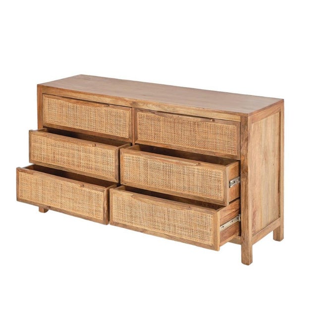 Contemporary Eldridge Wood Dresser With Six Drawers by Loomlan For Sale - Image 3 of 6