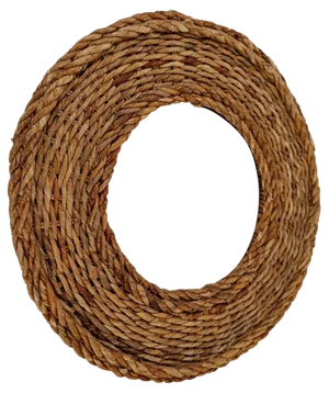 Vintage Round Rope Mirror in the style of Adrien Audoux & Frida Minet, 1960s