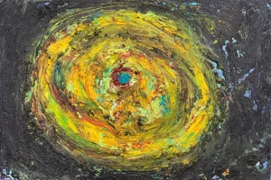 1970s "Dissolution" Abstract Oil Painting by Susan Bradford