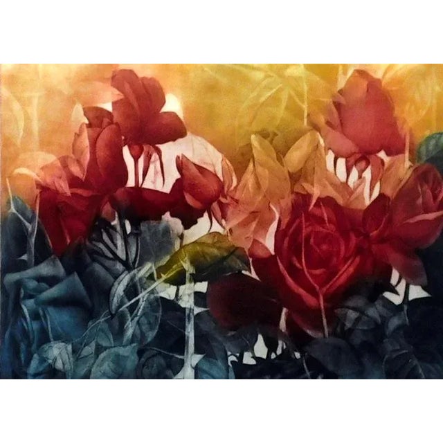 "Burning Rose" Original Limited Edition Mezzotint by G. H. Rothe Hand signed, titled and numbered by the artist Image...