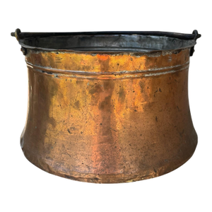 19th Century French Copper & Brass Kettle or Chimney Pot
