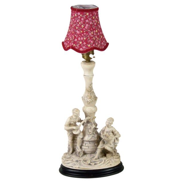 Table Lamp with Gallant Scene For Sale - Image 9 of 9