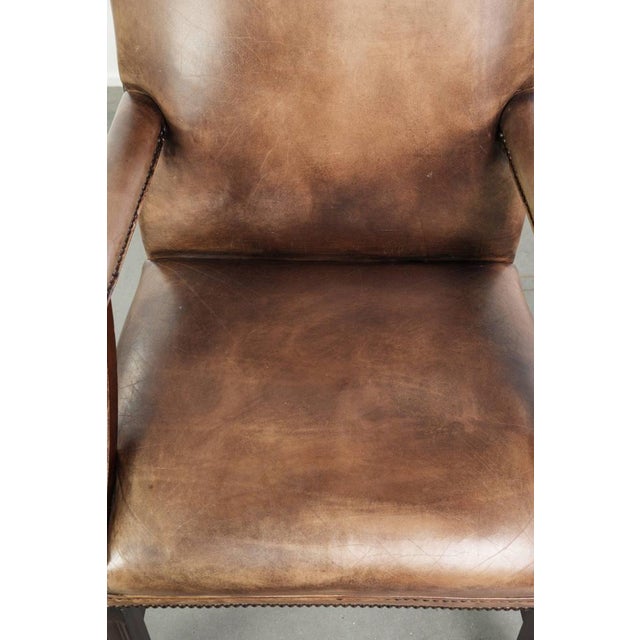 English-Style Gainsborough Desk Chair in Cowhide Leather For Sale - Image 6 of 13