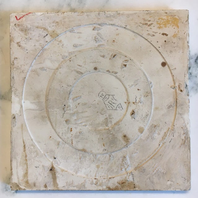 Ceramic 1881 Teal Aesthetic Movement Tile Tea Party & Flowers by Kate Greenaway For Sale - Image 7 of 8