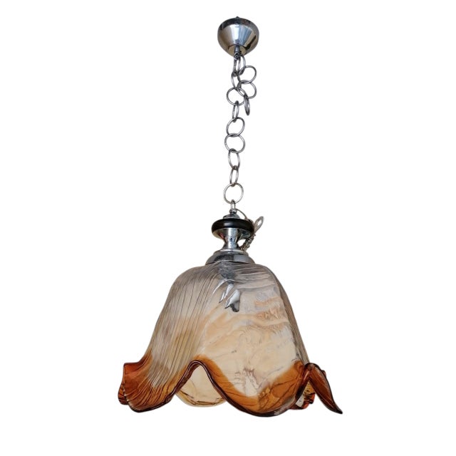 Glass Vintage Murano Glass Pendant Lamp, 1970s For Sale - Image 7 of 7