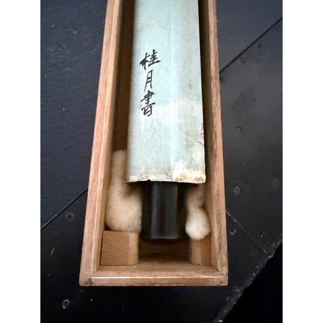 Japanese Hanging Calligraphy Scroll Keigetsu Omachi with Collector Box For Sale - Image 12 of 15