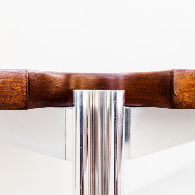 1970s Restored Mid Century Walnut & Steel Dining Table by Risom Design For Sale - Image 9 of 12