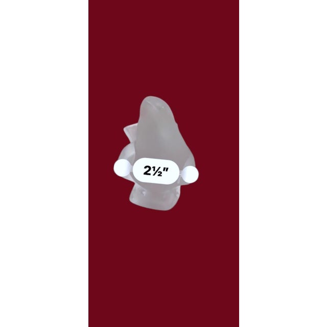 Mid 20th Century Lalique Frosted Crystal Sparrow Figurines Set of 2 Decorative Sculptures France For Sale - Image 16 of 17