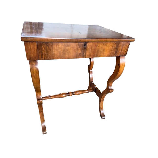 Carlo X Italian Walnut Side Table, 1820s For Sale - Image 13 of 16