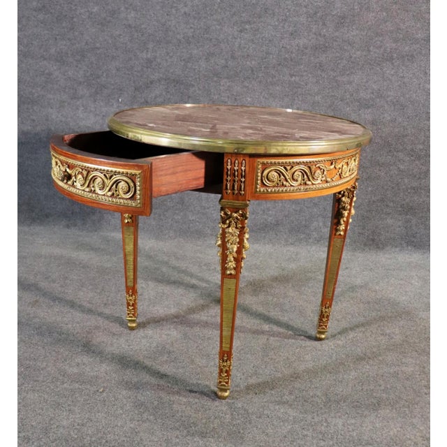 Traditional Superb Quality French Empire Marble Top Bronze Ormolu Center Table Circa 1880 For Sale - Image 3 of 12