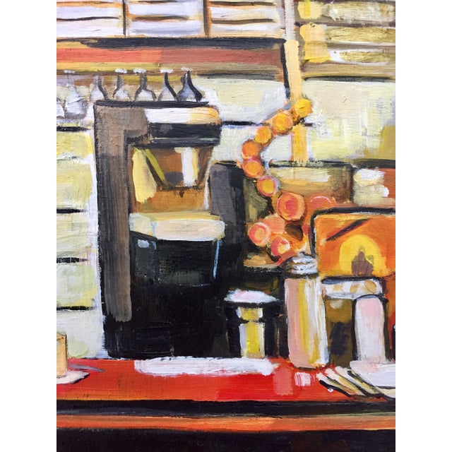 American Diner Still Life Painting by Leading British Urban Landscape Artist For Sale - Image 10 of 13