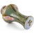 Olive Vintage Murano Large Pink Flowers on Green Opalescent Chalcedony Technique Italian Art Glass Decorative Vase For Sale - Image 8 of 9