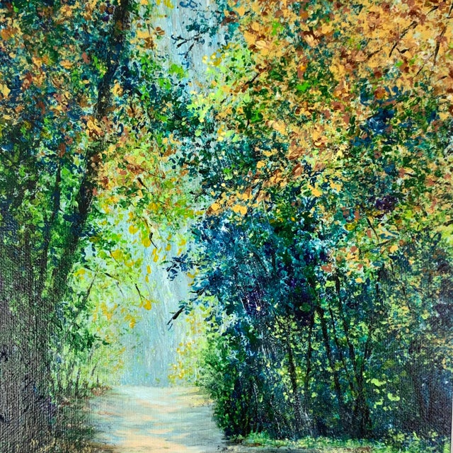 2020s "Shadows and Light" Contemporary Original Impressionist Style Landscape Painting by Deb Bossert For Sale - Image 5 of 6