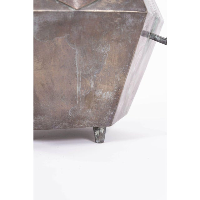 Copper Bronze French Polygon-Shaped Jardinière For Sale - Image 8 of 10