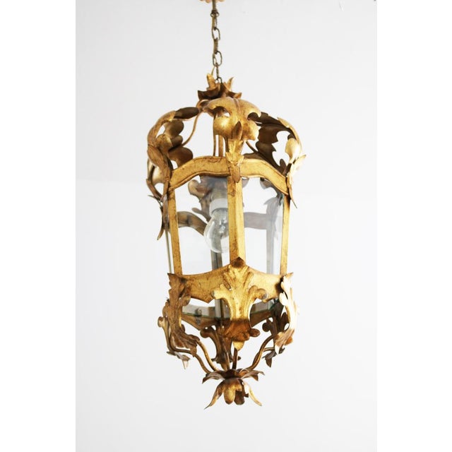 Metal Hollywood Regency Italian Lantern from Florentine Kögl, 1970s For Sale - Image 7 of 11