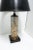 Wood Midcentury Modern Black Gold Glass Brass Table Lamp Organic Modern Design For Sale - Image 7 of 11