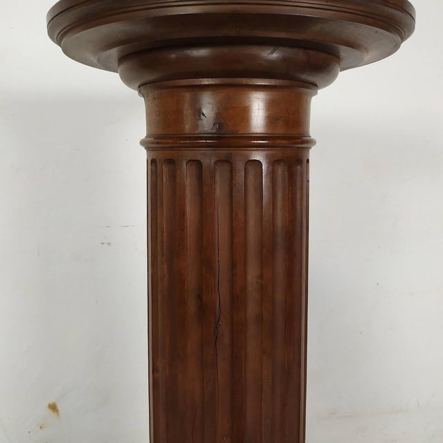 Vintage Brown Walnut Column For Sale - Image 14 of 17