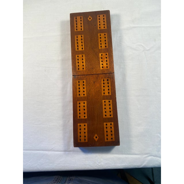 Wood Antique English Folding Cribbage Games Box C. 1900 For Sale - Image 7 of 8