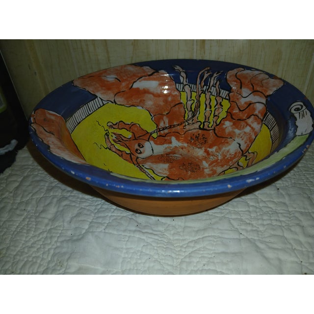 Ceramic Handmade 1960s Folk Art Lobster Ceramic Bowl For Sale - Image 7 of 8