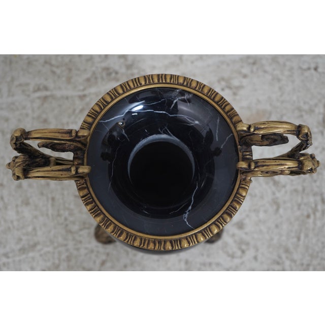Black Maitland Smith Gracie Marble & Bronze Vase For Sale - Image 8 of 12