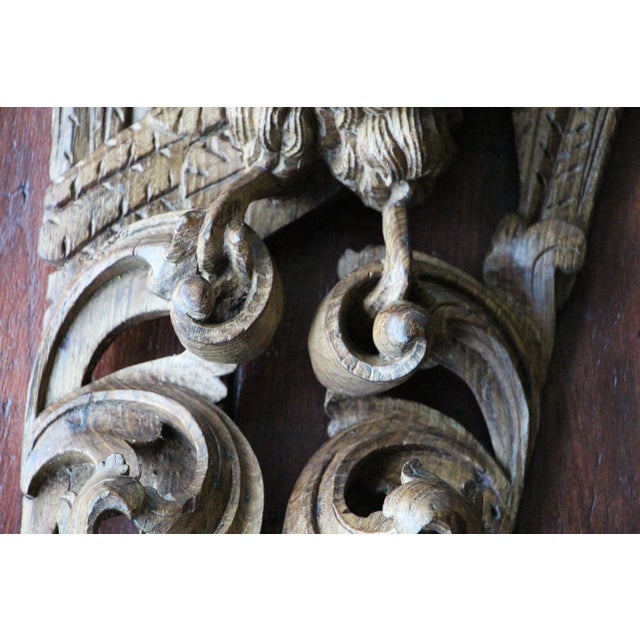 17th Century Antique Portuguese Bird Wearing Crown Wood Figure For Sale - Image 9 of 13