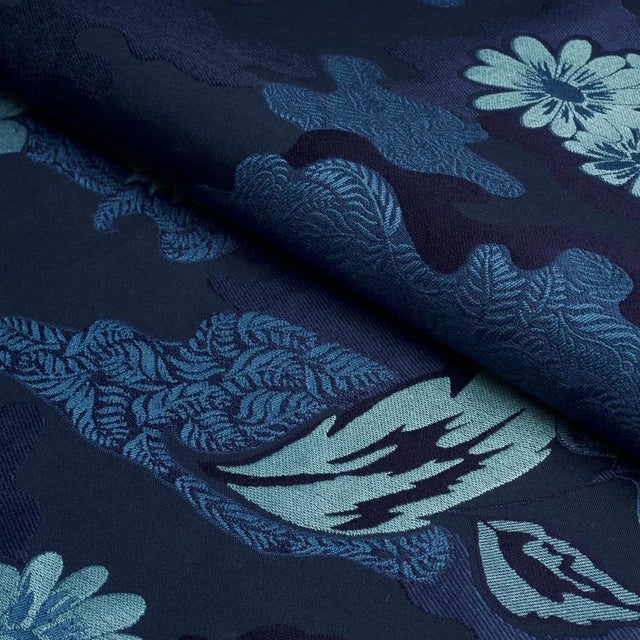 2020s Schumacher X Laura Gonzalez Lian Dream Fabric In Bleu For Sale - Image 5 of 5