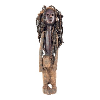 Early 20th Century Nyamwezi Wood and Leather Fetish Figure Tanzania For Sale