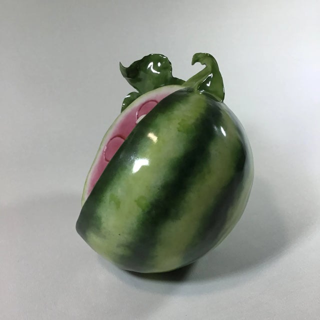 Ceramic 2001 Katherine Houston Hand Sculpted Porcelain Melon With Seeds For Sale - Image 7 of 12