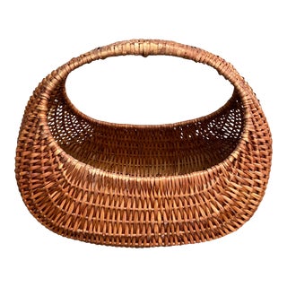 Vintage French Style Wicker Lavender Basket For Sale