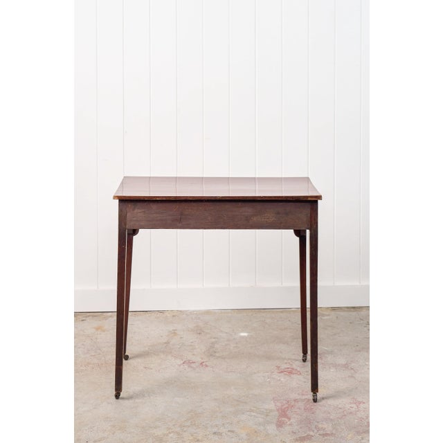 Late 19th Century Victorian Single Drawer Side Table/Desk With Wooden Knobs on Casters For Sale - Image 14 of 14