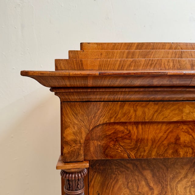 Antique Biedermeier Walnut Secretaire with Mirror Interior, 1820 For Sale - Image 12 of 18