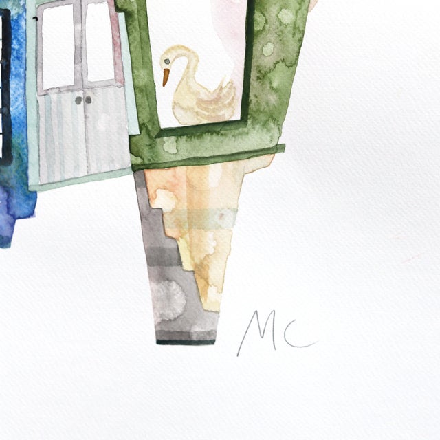 2020s The Lovely Magnolia - Original Botanical Architecture Watercolor Painting on Paper For Sale - Image 5 of 6