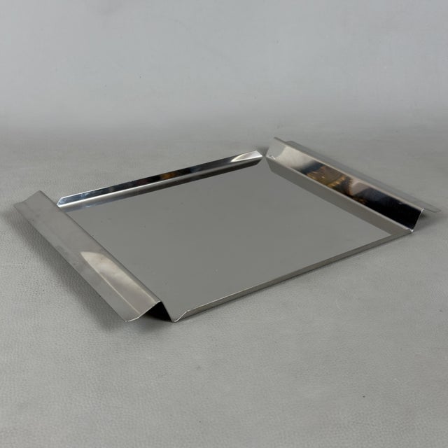 Modernist Stainless Steel Service Trays from GB Cermenate, Set of 3 For Sale - Image 4 of 11