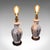 This is a pair of vintage Liberty of London table map bases. An English, ceramic decorative accent light with Ianthe...