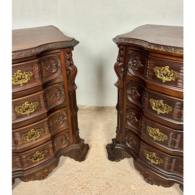 Pair of Carved Wood Bedside Cabinets, 1930s For Sale - Image 18 of 18