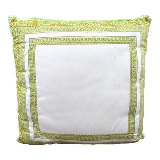 Gianni Versace Home Collection Medusa Green White Square Throw Pillow For Sale