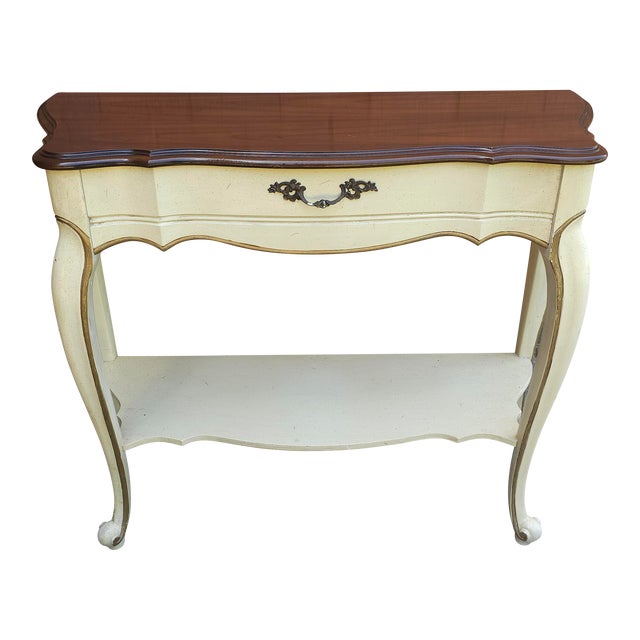 French Provincial Style Partial Gilt and Enamel Painted Console Table For Sale