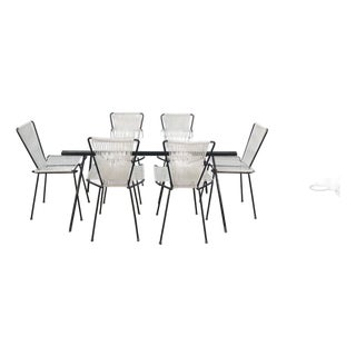 1960s Attributed to George Nelson Arbuck Wrought Iron Dinning Table W/ Allan Gould Style Chair For Sale