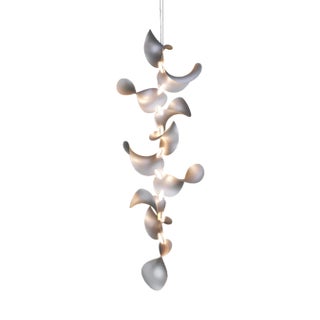Dune 10 Vertical Cluster Light with Silver Anodized Shades by Daniel Becker For Sale