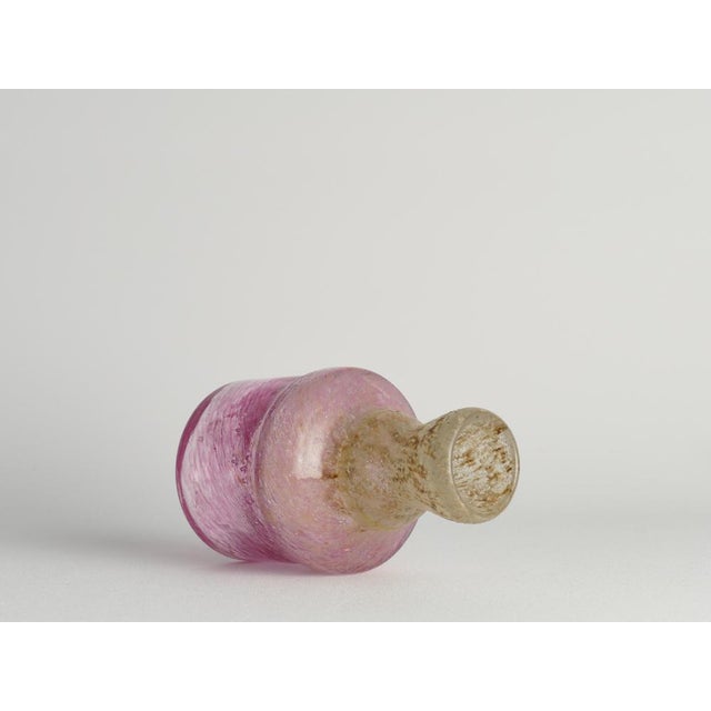 Pink Bubblegum Pink and Yellow Art Glass Vase by Milan Vobruba, Sweden, 1980s For Sale - Image 8 of 14
