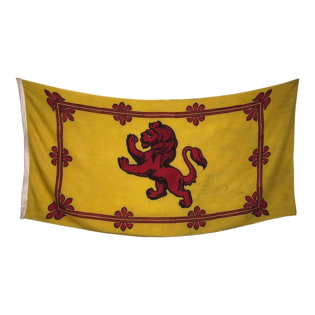 Oversize Vintage Wool Lion Rampant Flag, Royal Banner of Scotland For Sale