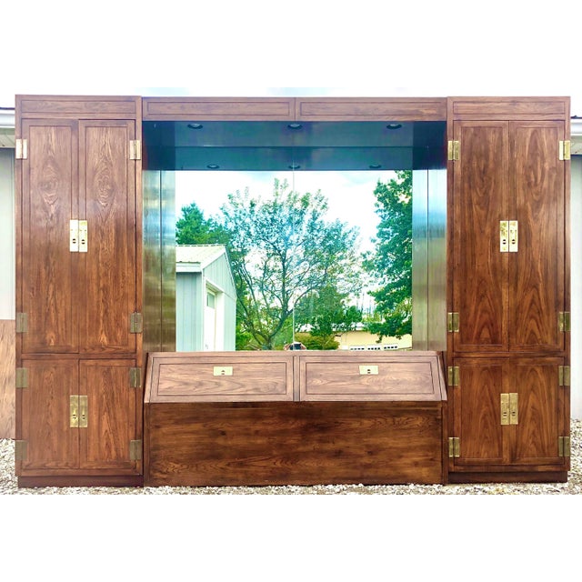 Henredon Scene One Queen Size Bedroom Wall Unit With Armoires | Chairish