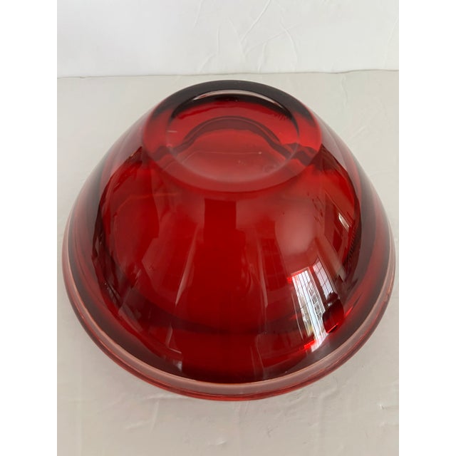 Glass Red Glass Bowl For Sale - Image 7 of 10