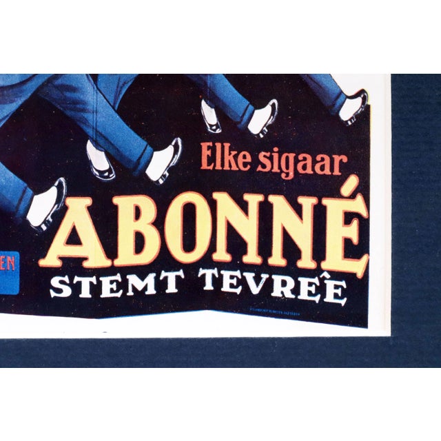 1920 Dutch Art Deco Cigar Advertisement, "Elke Sigaar Abonné Stemt Tevree", "Kessels & Van Hussen Eindhoven" (Matted) For Sale - Image 4 of 4