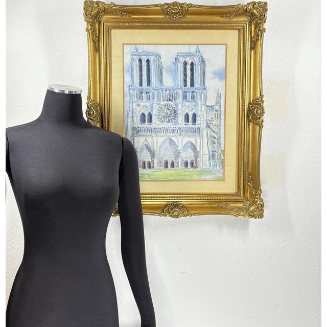Traditional 1973 Original Signed Steve LeBailly Mixed Media – "Notre-Dame De Paris" For Sale - Image 3 of 11