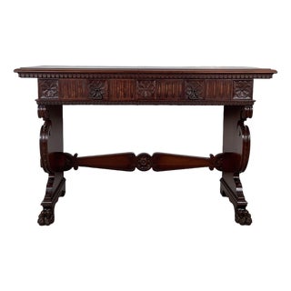 Late 19th-Century Neoclassical Revival Console or Desk With Paw Feet For Sale