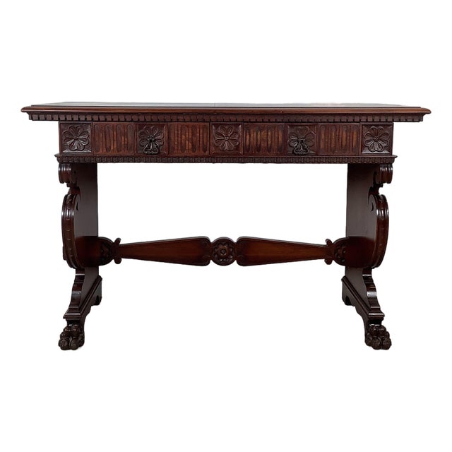 Late 19th-Century Neoclassical Revival Console or Desk With Paw Feet For Sale