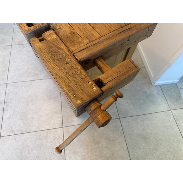 Wooden Workbench in Reclaimed Oak and Spruce For Sale - Image 6 of 11