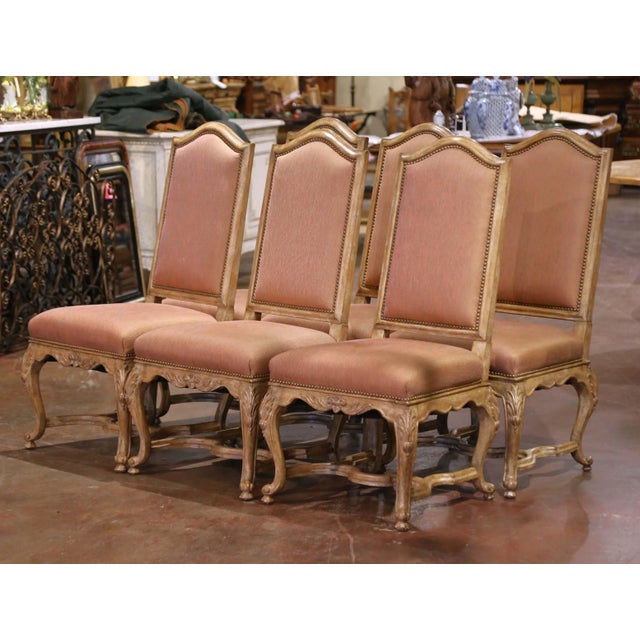 Late 20th Century Late 20th Century French Louis XV Oak Dining Table With Six Chairs For Sale - Image 5 of 12